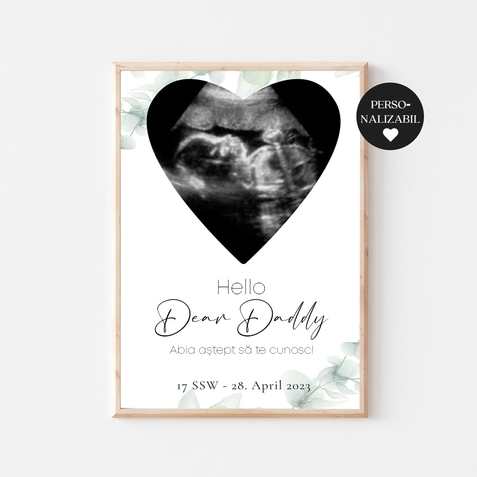 Tablou Ecograf Personalizabil „Hello dear Daddy”