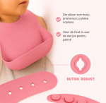 Set diversificare 10 Piese pentru bebeluși +6 Luni, din silicon fără BPA:lemn, cu ventuze anti-alunecare, Elara, Pink Elefant caracteristici
