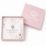 Colier pentru Mamă – „Cea Mai Frumoasă Mamă” | Cutie Premium ELARA, Cadou Elegant cu Mesaj