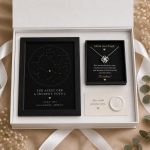 Set Cadou „Sub Acest Cer” – Tablou Stelar Personalizat & Colier cu Mesaj Romantic, Cutie Premium Albă